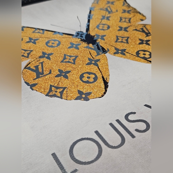 NEW Framed Fashion Butterfly "LV" Wall Art - Picture 4 of 10